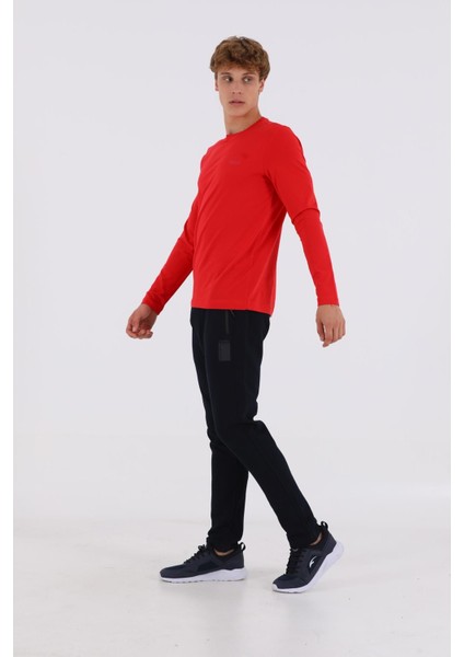 Regular Erkek Bisiklet Yaka Uzun Kol Kırmızı Sweatshirt 20906 modelleri