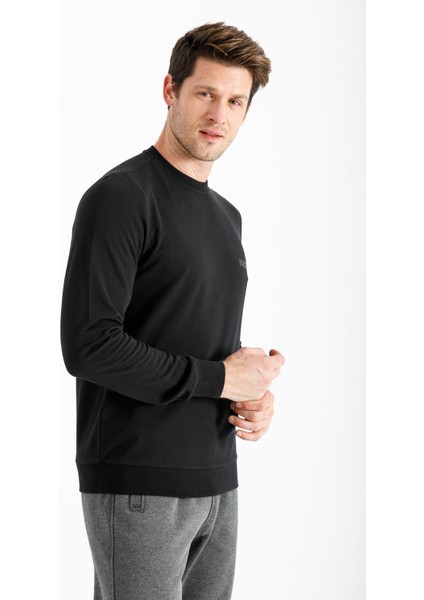 Comfort Erkek Bisiklet Yaka Uzun Kol Siyah Sweatshirt 19177 indirimleri