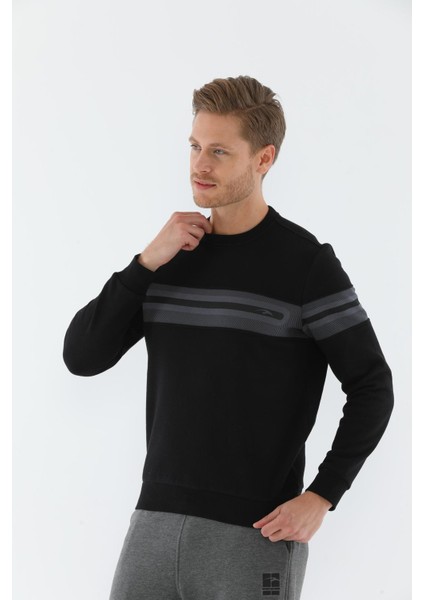 Regular Erkek Bisiklet Yaka Uzun Kol Siyah Sweatshirt 20198 modelleri