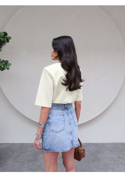 Açık Mavi Mini Denim Etek fırsatları