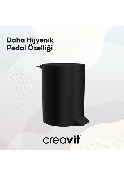 Pedallı Çöp Kovası (5 Lt) Mat Siyah fırsatları