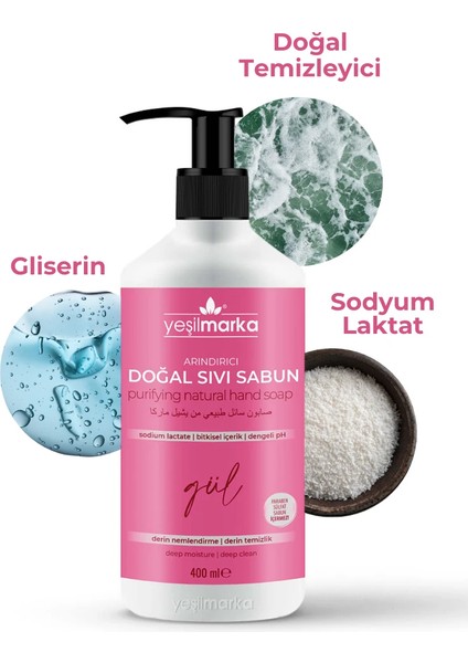 Doğal Sıvı Sabun - Gül 400 ml