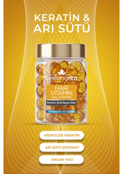 Saç Vitamini Serum 30 Kapsül – Keratin Yağı ve Arı Sütü ile Onarıcı ve Parlaklık Veren Bakım, Tüm Saç Tiplerine Uygun Zulümsüz fiyatları