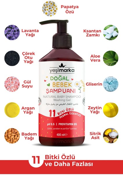 Doğal Bebek Şampuanı Çilekli 400ML