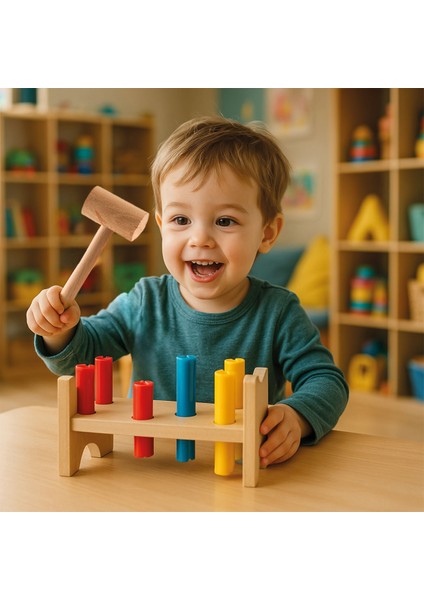 Montessori Ahşap Çak Tak Oyunu