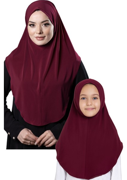 Lacivert Pratik Anne Kız Kombin Tesettür Eşarp Sandy Düz Hijab 230812_02