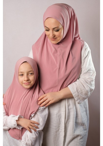 Lacivert Pratik Anne Kız Kombin Tesettür Eşarp Sandy Düz Hijab 230812_02