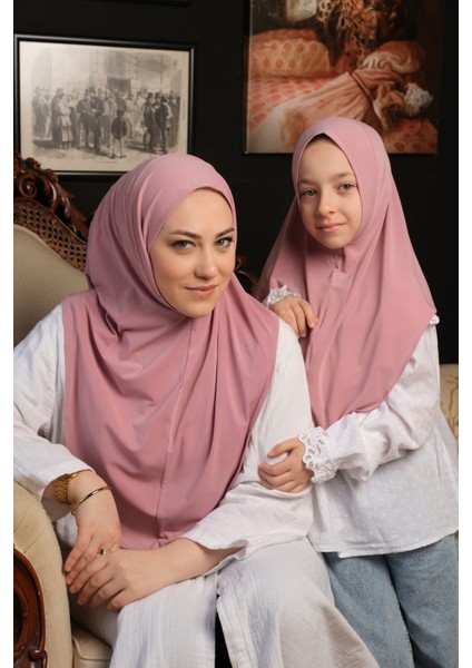Lacivert Pratik Anne Kız Kombin Tesettür Eşarp Sandy Düz Hijab 230812_02