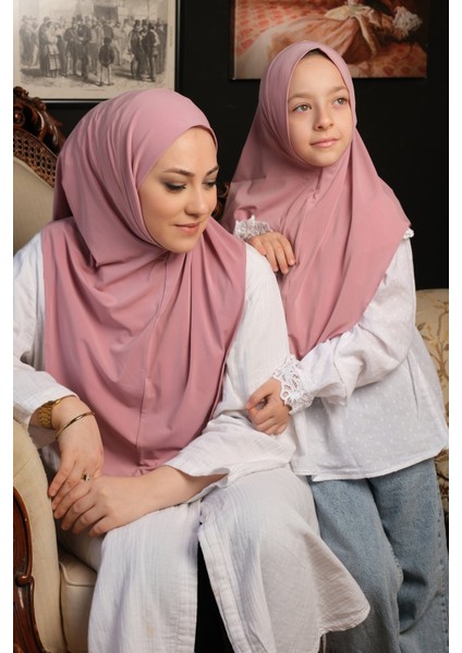 Lacivert Pratik Anne Kız Kombin Tesettür Eşarp Sandy Düz Hijab 230812_02