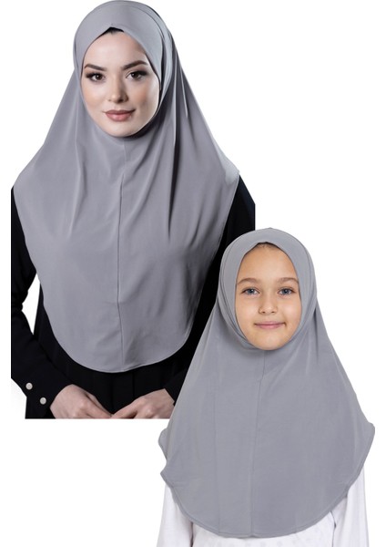 Lacivert Pratik Anne Kız Kombin Tesettür Eşarp Sandy Düz Hijab 230812_02