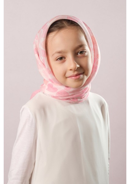 Gül Kurusu Dijital Baskılı Çocuk Tesettür Eşarp Pamuk Polyester Papatya Desenli 6003_18