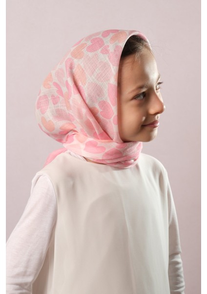 Gül Kurusu Dijital Baskılı Çocuk Tesettür Eşarp Pamuk Polyester Papatya Desenli 6003_18