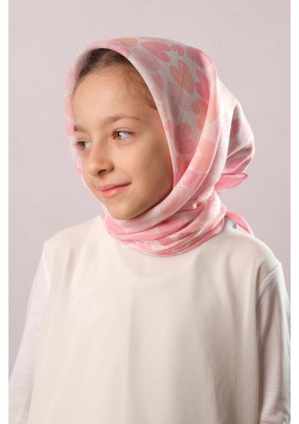 Gül Kurusu Dijital Baskılı Çocuk Tesettür Eşarp Pamuk Polyester Papatya Desenli 6003_18