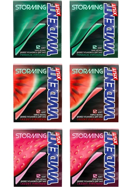 Storming Sakız Nane-Ahududu-Çilek 33 gr 6 Lı Karma Paket