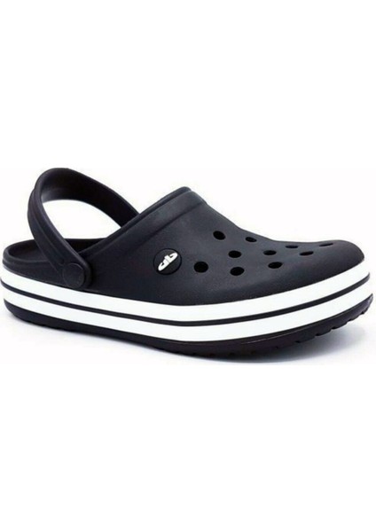 Doremor Siyah Beyaz Sabo Crocs Modeli Terlik Hastane Terliği Hemşire Doktor Terliği