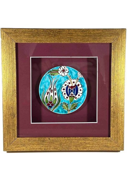 Dernek Başkanına Hediye Iznik Çini Paspartulu Plaket
