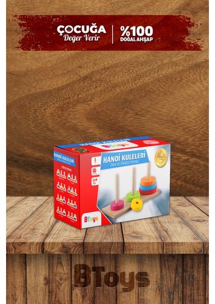 Ahşap Renkli Hanoi Kuleleri