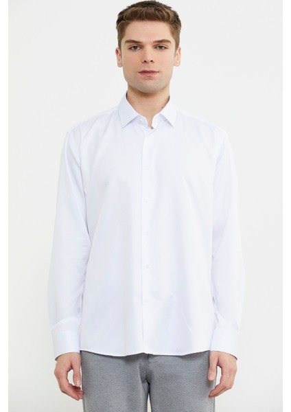 Klasik Uzun Kol Gömlek - Beyaz fiyatları