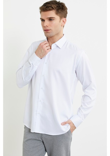 Klasik Uzun Kol Gömlek - Beyaz fırsatları