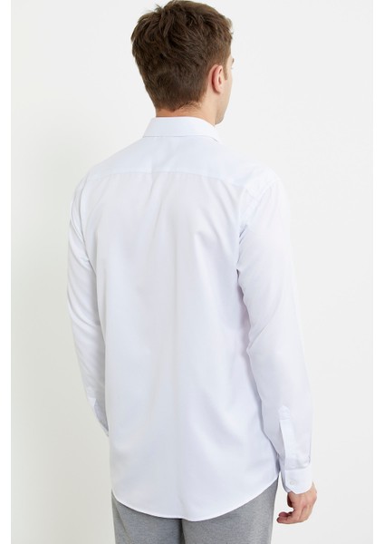 Klasik Uzun Kol Gömlek - Beyaz indirimleri