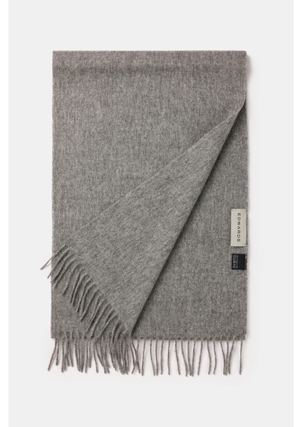 Erkek Lacivert Düz Renk Yün Kaşkol