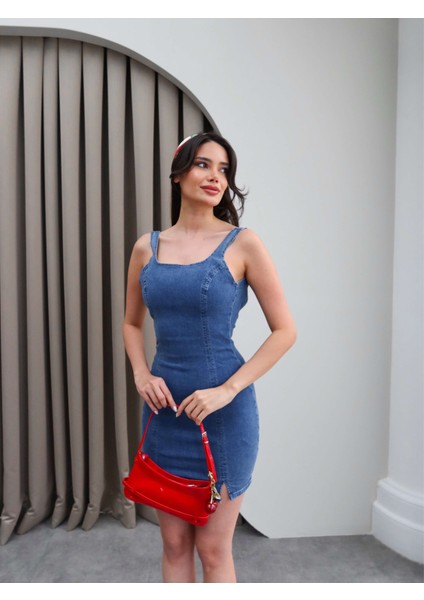 Likralı Denim Mini Elbise fırsatları