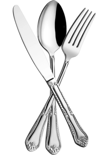 Dıana - 4125 - 36 Parça, 1. Sınıf Paslanmaz Çelik, Modern, Çatal, Kaşık, Bıçak Takımı, Gümüş Renk