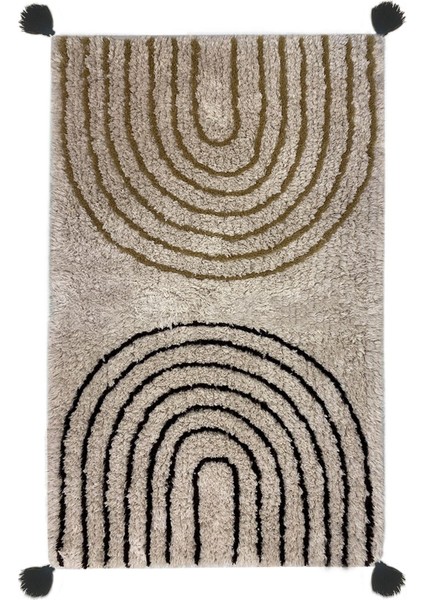 Clara Ekru 60x100 Cm Cotton Püsküllü Banyo Paspası Bpmk