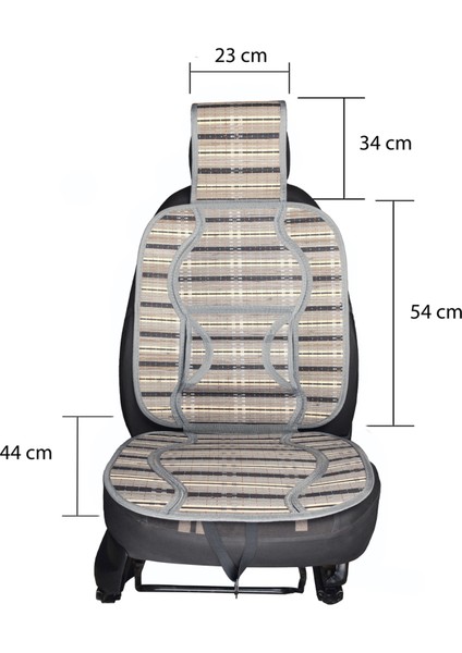 Oto Hasır Bambu Minder Ön Gri Ikili Takım Bel Destekli Terletmez WF-1819-GR modelleri