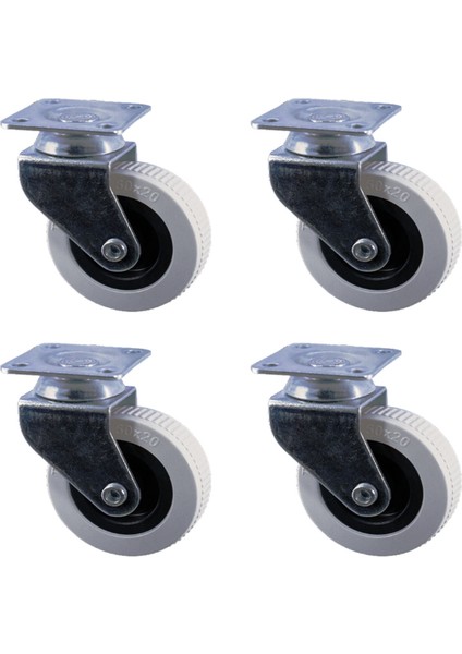 50×20 Tablalı Teker Mobilya - Sehpa - Dolap Tekeri 4'lü - M2050NDT