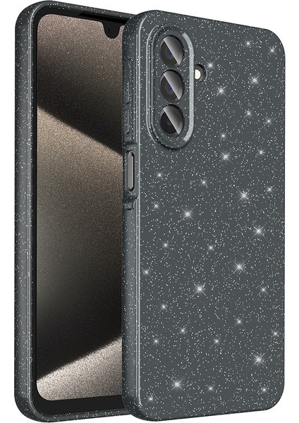 Samsung Galaxy A26 Kılıf Kamera Korumalı Simli Lüks Hlp Koton Kapak - Siyah