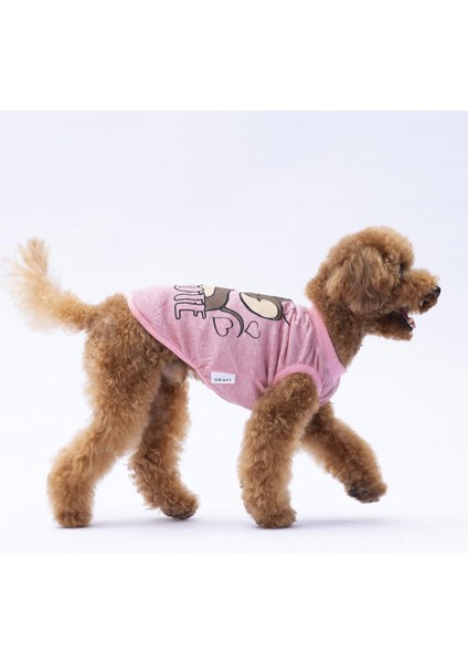 Pembe Jerry Tişört - Kedi Köpek Kıyafeti-Organik Pamuklu Penye Tişört