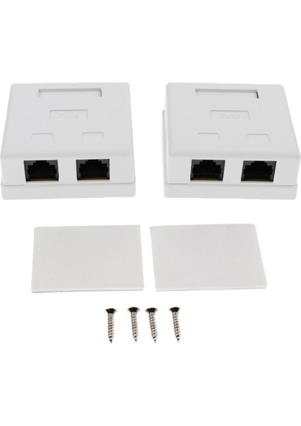 2 Paket 2 Bağlantı Noktalı Cat6 RJ45 Ağ/internet Kablosu Duvar Sur Montajlı Kompakt Kutu (Yurt Dışından)