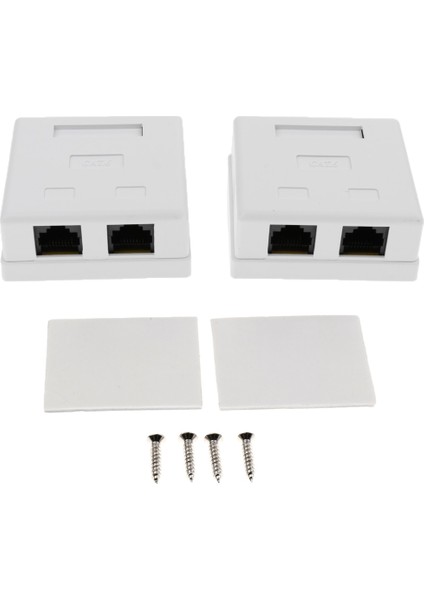 2 Paket 2 Bağlantı Noktalı Cat6 RJ45 Ağ/internet Kablosu Duvar Sur Montajlı Kompakt Kutu (Yurt Dışından) modelleri