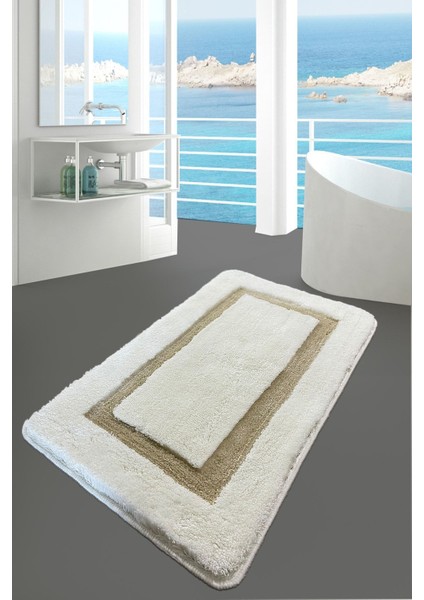 Quadrato Taş 70X120 cm Banyo Halısı Paspas Kaymaz Taban Yıkanabilir Akrilik
