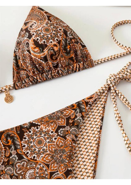 Bikini Takımı, Halter Boyun ve Yan Bağcıklı - Esnek & Rahat, Yüksek Bel Bikini Takımı