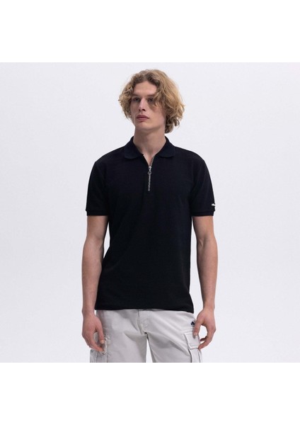 EM493-BK Polo Yaka Erkek T-Shirt - Siyah