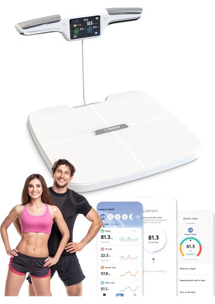 Bs9250 8 Elektrotlu Akıllı Tartı – Ito Kaplamalı Segmental Analiz, 3.5” Tft Ekran, Wifi + Bluetooth, 56 Ölçüm, 800 Mah Batarya