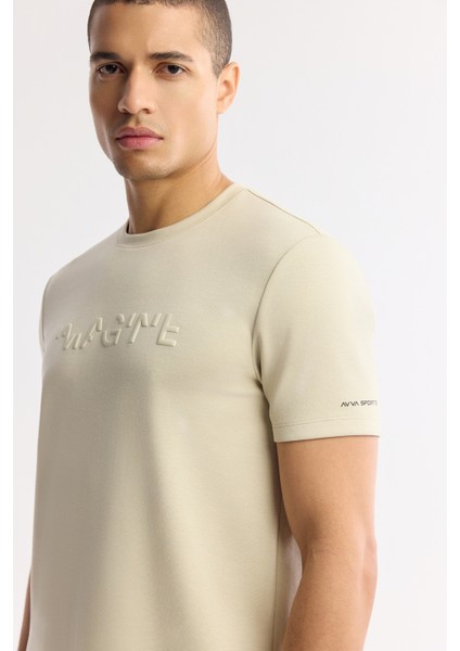 Erkek Bej Polo Yaka Pamuklu Jakarlı T-Shirt A41Y1167