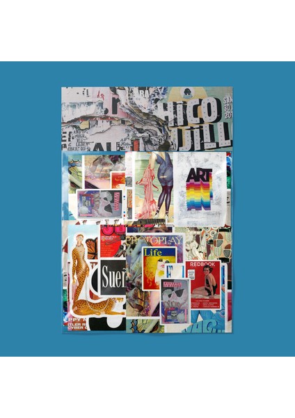 Art Magazin Dergi Kapağı Sticker Paketi -Bullet Journal - Ajanda - Planner - Defter - Laptop Etiket Çıkartma Çok Renkli 10 x 15 Paket Boyutu 3 x 5 cm Stickerlar Paket Içeriği 25 Adet Dadi Ramba