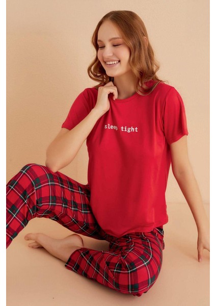 Kadın Kısa Kol Gri Pijama Takımı 50107-686