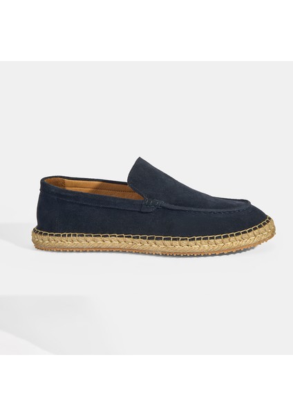 Erkek Lacivert Slip-On Süet Espadril