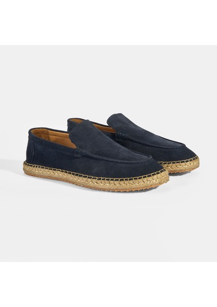 Erkek Lacivert Slip-On Süet Espadril