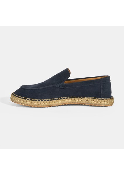 Erkek Lacivert Slip-On Süet Espadril