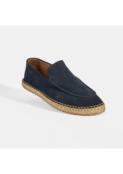 Erkek Lacivert Slip-On Süet Espadril