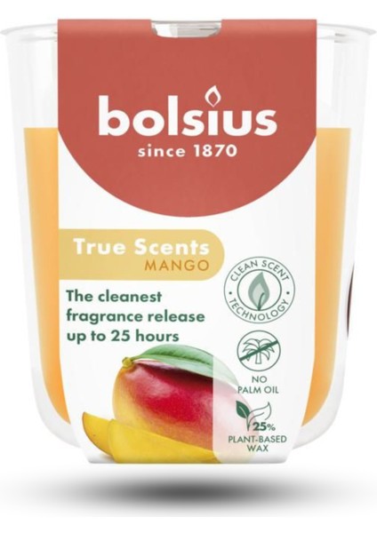 Mango Kokulu Bardakta Mum – Sarı Renkli, 80/73 Mm, 25 Saat Yan Ma Süresi fiyatları