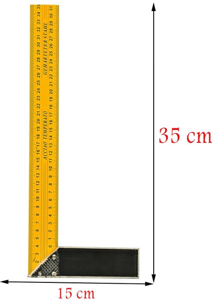 Alüminyum Marangoz Gönyesi L Gönye Sarı Gönye Cetvel Kaynak Kaynakçı Gönyesi 350 mm fiyatları