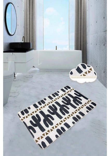 Cactus Time 70x120 Cm Banyo Halısı Paspas Kaymaz Taban Yıkanabilir Djt