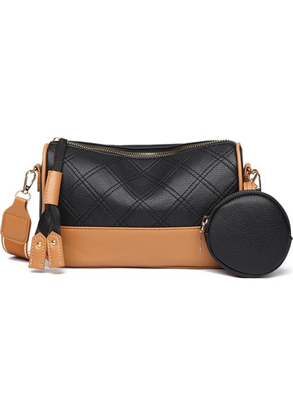 2 In 1 Moda Kadın Crossbody Çanta Bayan Deri Omuz Çantası Kızlar Için Günlük Çanta (Yurt Dışından)