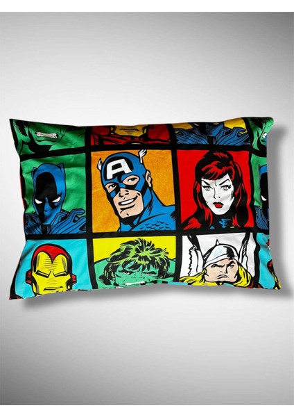 Out Marvel Baskılı % 100 Pamuk Kumaş 2 Adet Yastık Kılıfı 50X70 cm